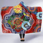 Custom NAIDOC Week 2024 Gold Coast Suns Hooded Blanket Australia Aboriginal Dot Painting