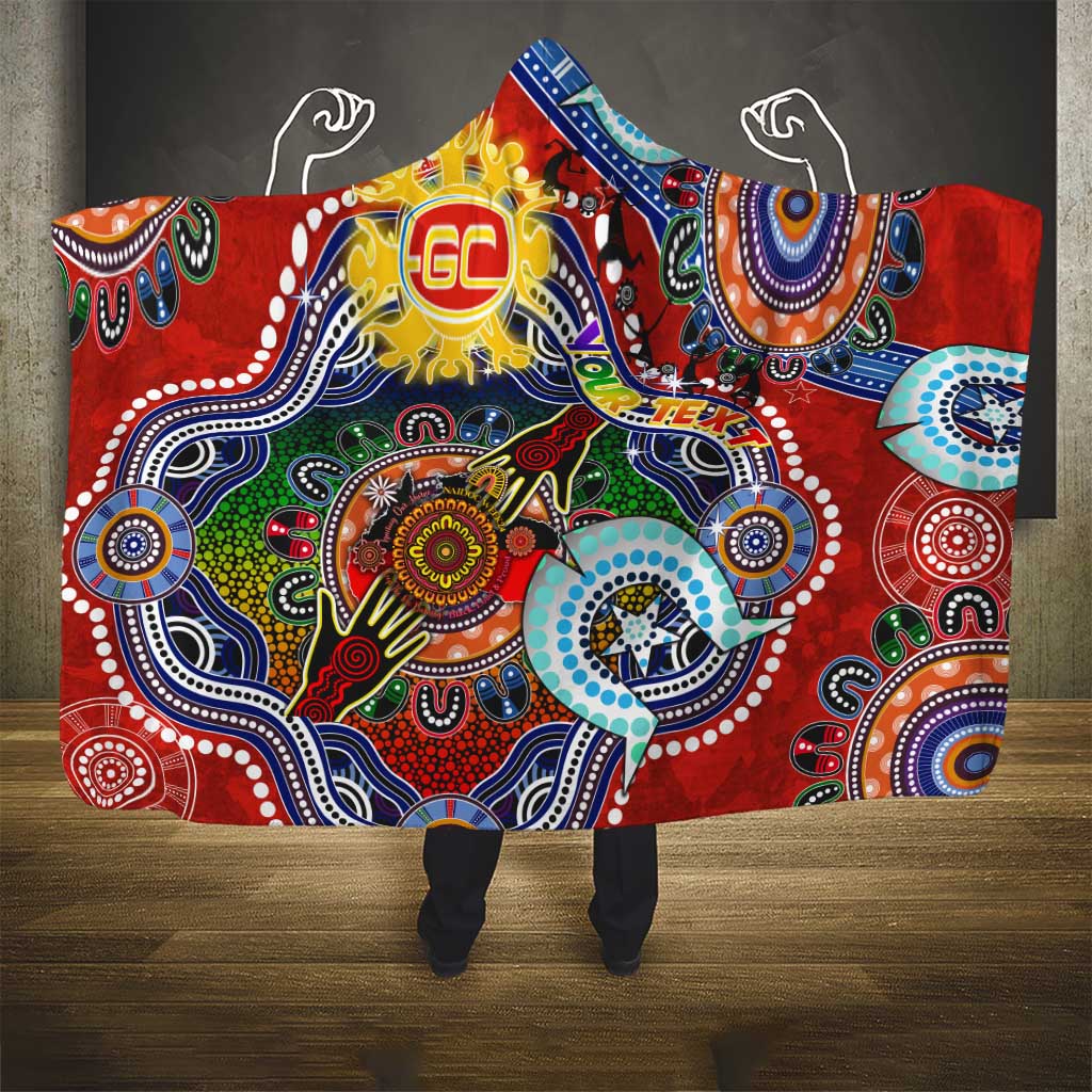Custom NAIDOC Week 2024 Gold Coast Suns Hooded Blanket Australia Aboriginal Dot Painting