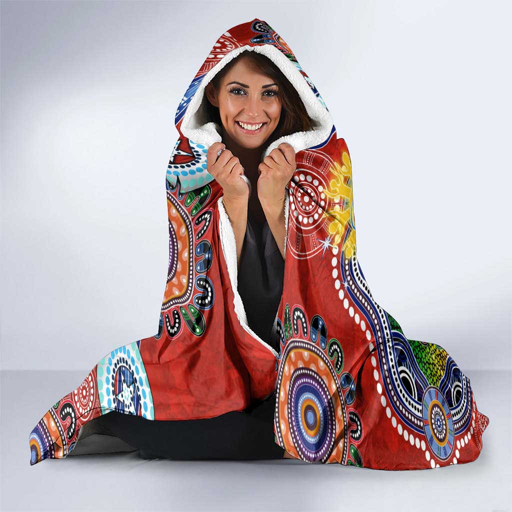 Custom NAIDOC Week 2024 Gold Coast Suns Hooded Blanket Australia Aboriginal Dot Painting
