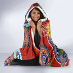 Custom NAIDOC Week 2024 Gold Coast Suns Hooded Blanket Australia Aboriginal Dot Painting