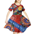 Custom NAIDOC Week 2024 Gold Coast Suns Kid Short Sleeve Dress Australia Aboriginal Dot Painting