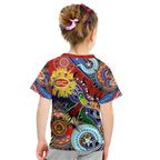 Custom NAIDOC Week 2024 Gold Coast Suns Kid T Shirt Australia Aboriginal Dot Painting