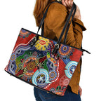 Custom NAIDOC Week 2024 Gold Coast Suns Leather Tote Bag Australia Aboriginal Dot Painting