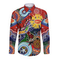 Custom NAIDOC Week 2024 Gold Coast Suns Long Sleeve Button Shirt Australia Aboriginal Dot Painting