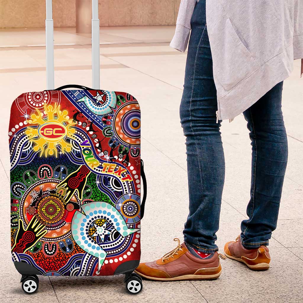 Custom NAIDOC Week 2024 Gold Coast Suns Luggage Cover Australia Aboriginal Dot Painting