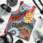 Custom NAIDOC Week 2024 Gold Coast Suns Men Tank Top Australia Aboriginal Dot Painting