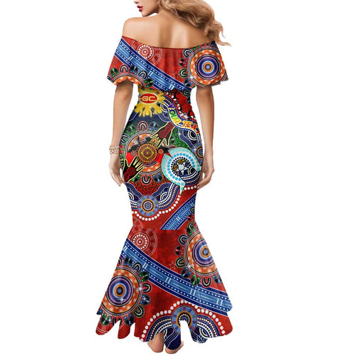 Custom NAIDOC Week 2024 Gold Coast Suns Mermaid Dress Australia Aboriginal Dot Painting