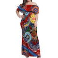 Custom NAIDOC Week 2024 Gold Coast Suns Off Shoulder Maxi Dress Australia Aboriginal Dot Painting