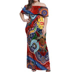 Custom NAIDOC Week 2024 Gold Coast Suns Off Shoulder Maxi Dress Australia Aboriginal Dot Painting