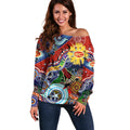 Custom NAIDOC Week 2024 Gold Coast Suns Off Shoulder Sweater Australia Aboriginal Dot Painting
