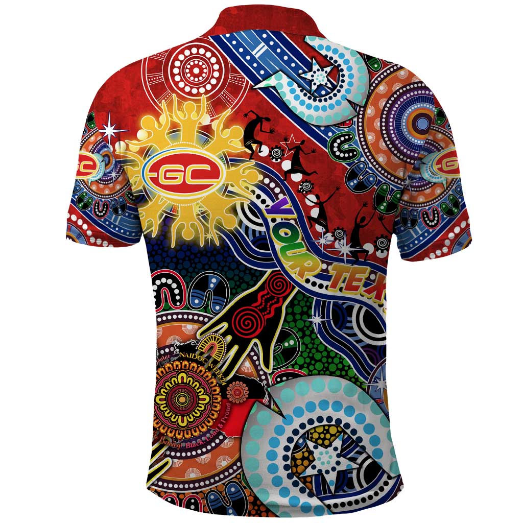 Custom NAIDOC Week 2024 Gold Coast Suns Polo Shirt Australia Aboriginal Dot Painting