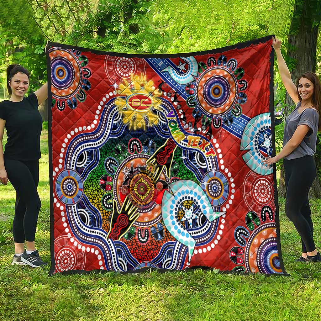 Custom NAIDOC Week 2024 Gold Coast Suns Quilt Australia Aboriginal Dot Painting
