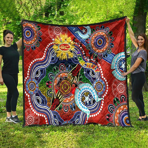 Custom NAIDOC Week 2024 Gold Coast Suns Quilt Australia Aboriginal Dot Painting