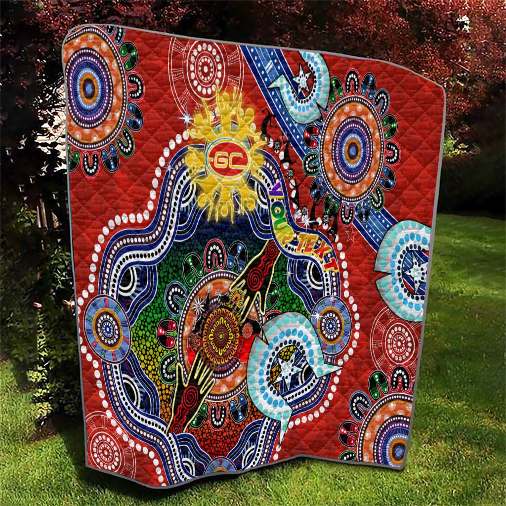 Custom NAIDOC Week 2024 Gold Coast Suns Quilt Australia Aboriginal Dot Painting