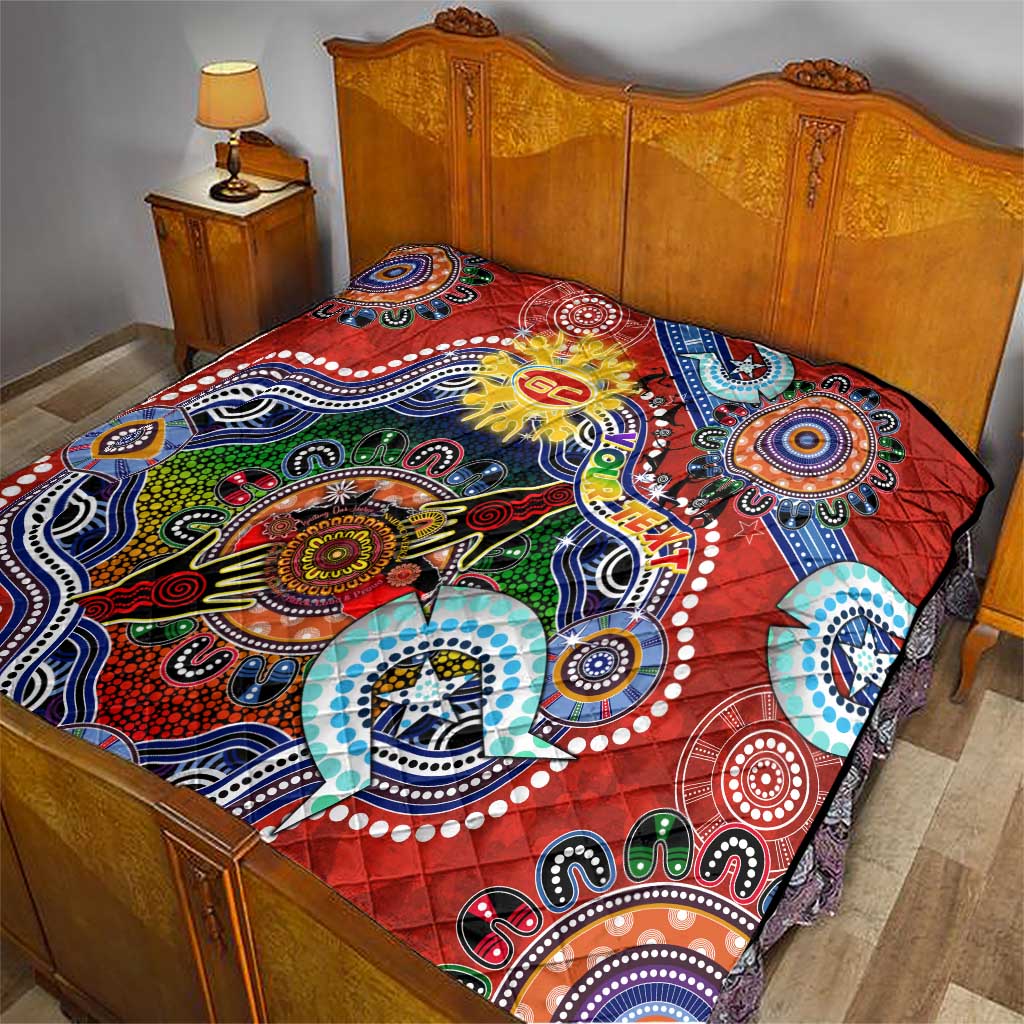 Custom NAIDOC Week 2024 Gold Coast Suns Quilt Australia Aboriginal Dot Painting