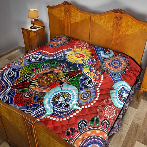 Custom NAIDOC Week 2024 Gold Coast Suns Quilt Australia Aboriginal Dot Painting
