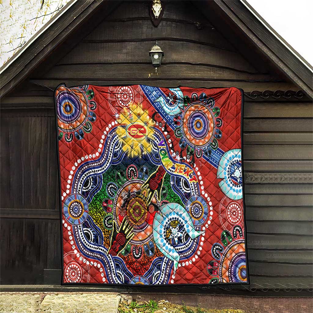 Custom NAIDOC Week 2024 Gold Coast Suns Quilt Australia Aboriginal Dot Painting