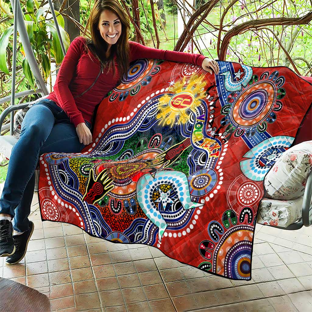Custom NAIDOC Week 2024 Gold Coast Suns Quilt Australia Aboriginal Dot Painting