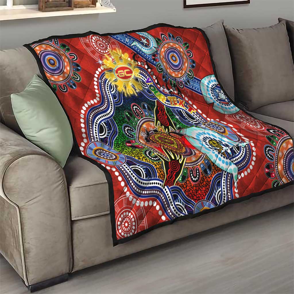 Custom NAIDOC Week 2024 Gold Coast Suns Quilt Australia Aboriginal Dot Painting