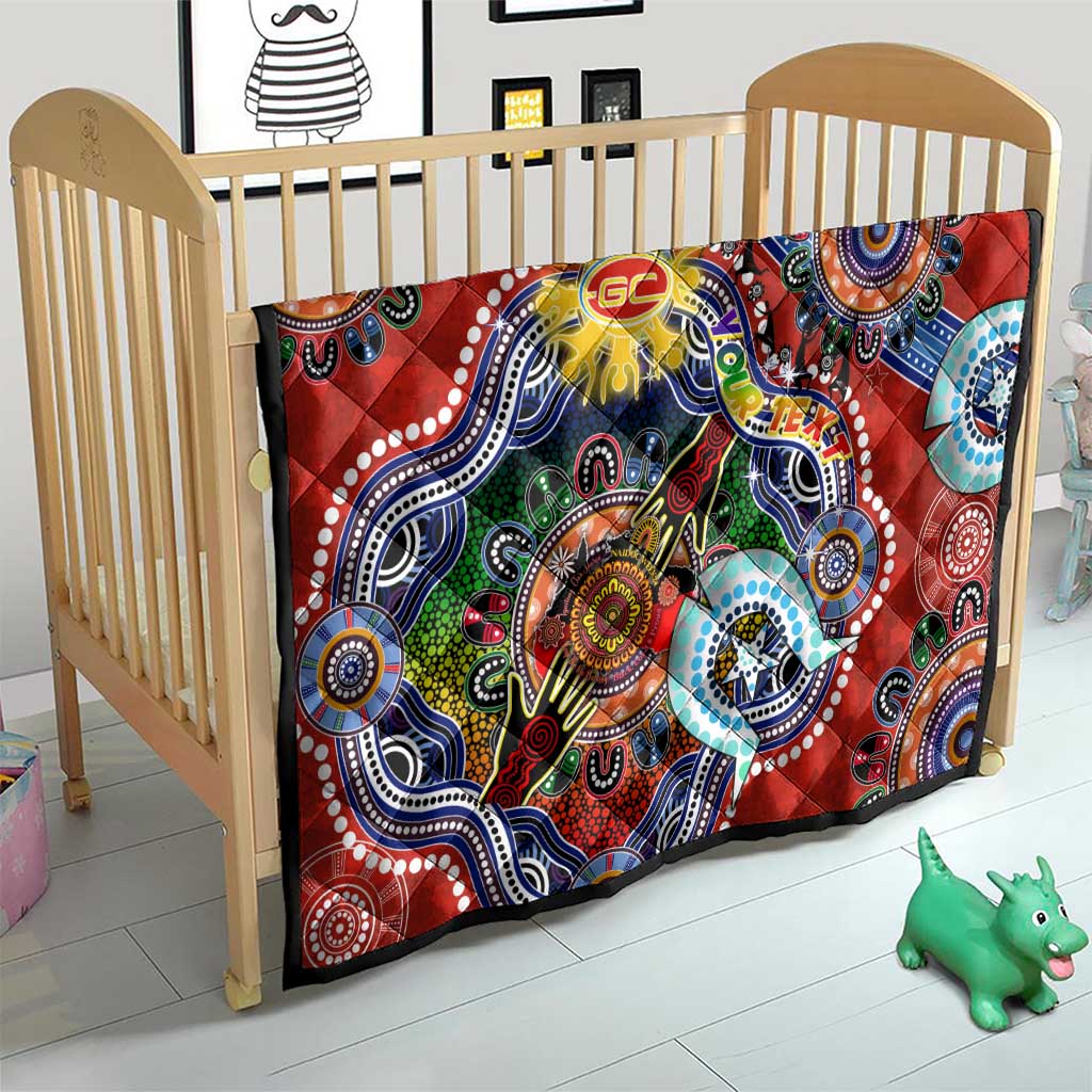 Custom NAIDOC Week 2024 Gold Coast Suns Quilt Australia Aboriginal Dot Painting