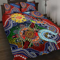 Custom NAIDOC Week 2024 Gold Coast Suns Quilt Bed Set Australia Aboriginal Dot Painting