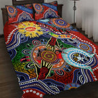 Custom NAIDOC Week 2024 Gold Coast Suns Quilt Bed Set Australia Aboriginal Dot Painting