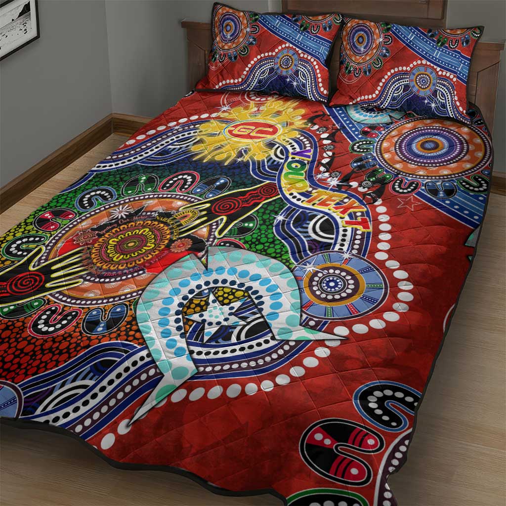Custom NAIDOC Week 2024 Gold Coast Suns Quilt Bed Set Australia Aboriginal Dot Painting