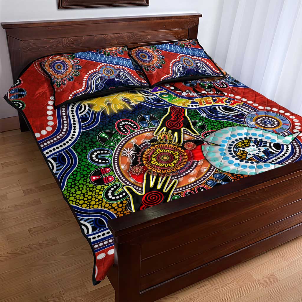 Custom NAIDOC Week 2024 Gold Coast Suns Quilt Bed Set Australia Aboriginal Dot Painting