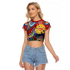 Custom NAIDOC Week 2024 Gold Coast Suns Raglan Cropped T Shirt Australia Aboriginal Dot Painting