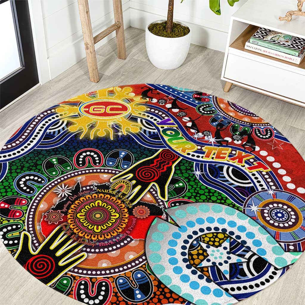 Custom NAIDOC Week 2024 Gold Coast Suns Round Carpet Australia Aboriginal Dot Painting