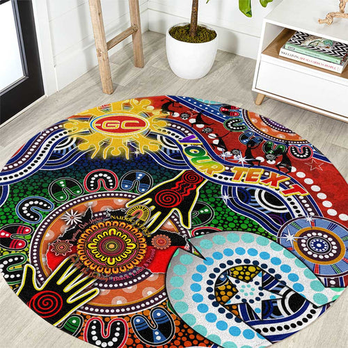 Custom NAIDOC Week 2024 Gold Coast Suns Round Carpet Australia Aboriginal Dot Painting