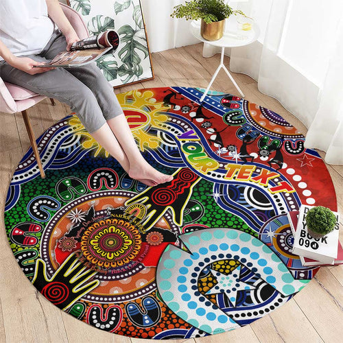 Custom NAIDOC Week 2024 Gold Coast Suns Round Carpet Australia Aboriginal Dot Painting