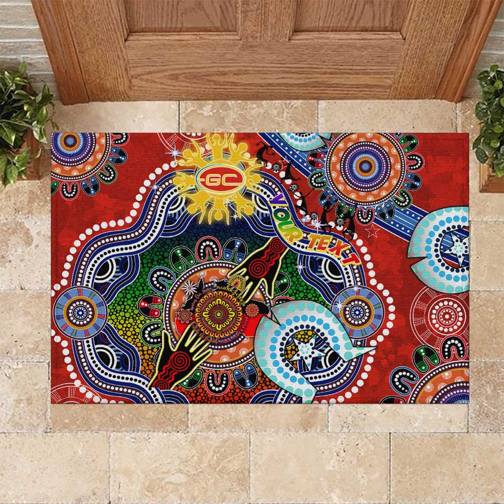 Custom NAIDOC Week 2024 Gold Coast Suns Rubber Doormat Australia Aboriginal Dot Painting