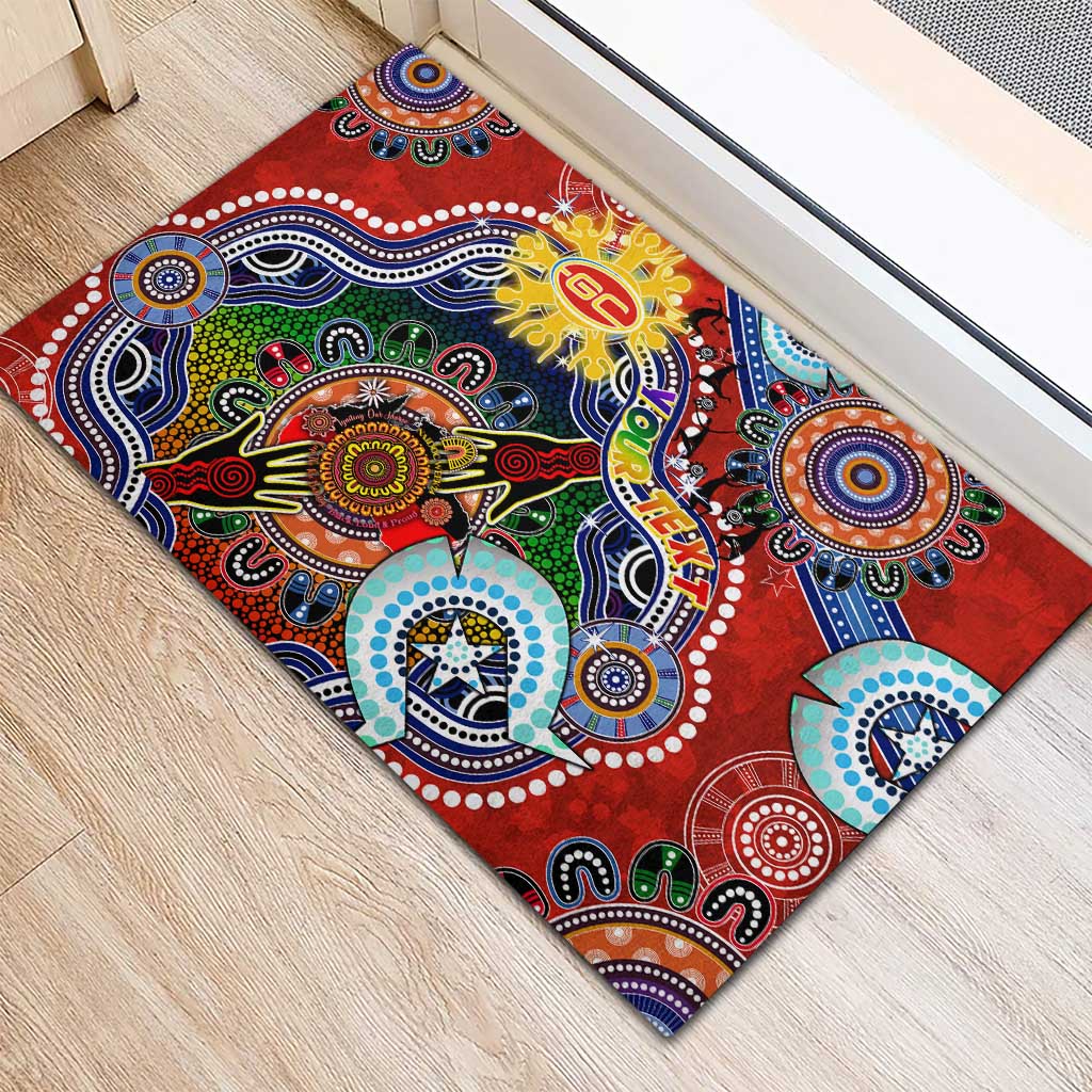 Custom NAIDOC Week 2024 Gold Coast Suns Rubber Doormat Australia Aboriginal Dot Painting