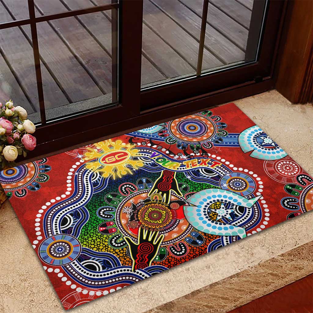 Custom NAIDOC Week 2024 Gold Coast Suns Rubber Doormat Australia Aboriginal Dot Painting