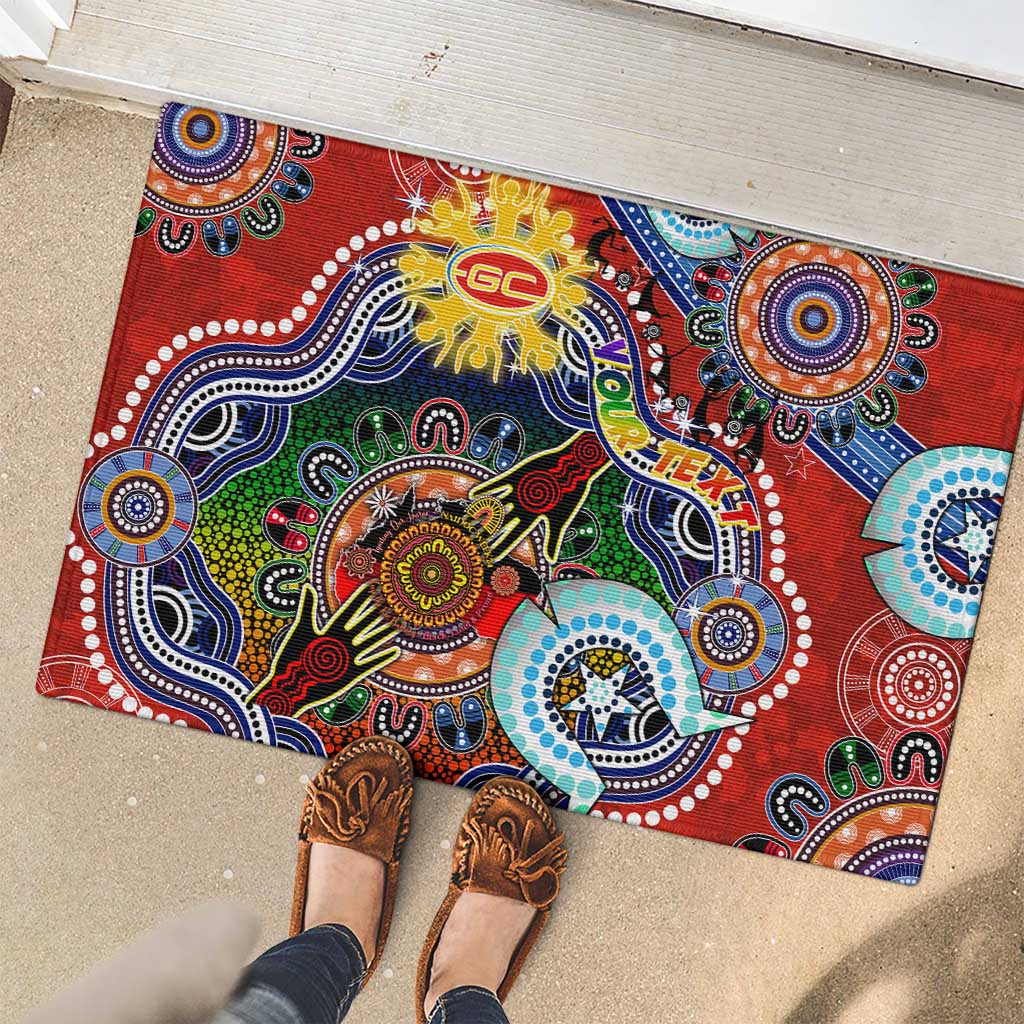 Custom NAIDOC Week 2024 Gold Coast Suns Rubber Doormat Australia Aboriginal Dot Painting