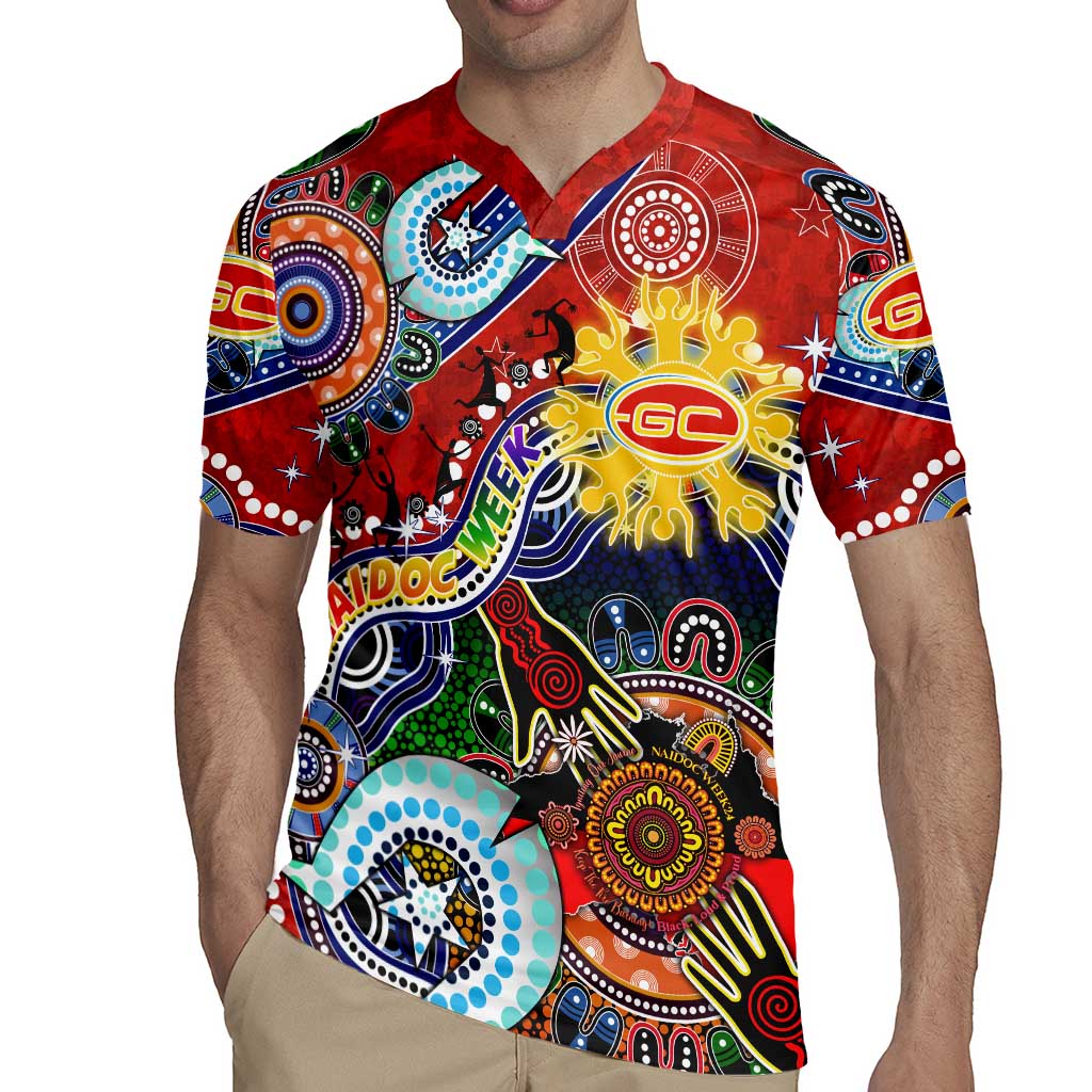 Custom NAIDOC Week 2024 Gold Coast Suns Rugby Jersey Australia Aboriginal Dot Painting