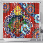 Custom NAIDOC Week 2024 Gold Coast Suns Shower Curtain Australia Aboriginal Dot Painting