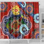 Custom NAIDOC Week 2024 Gold Coast Suns Shower Curtain Australia Aboriginal Dot Painting