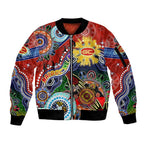 Custom NAIDOC Week 2024 Gold Coast Suns Sleeve Zip Bomber Jacket Australia Aboriginal Dot Painting