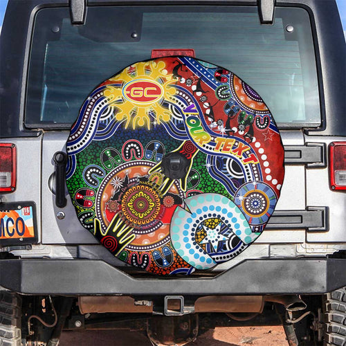 Custom NAIDOC Week 2024 Gold Coast Suns Spare Tire Cover Australia Aboriginal Dot Painting