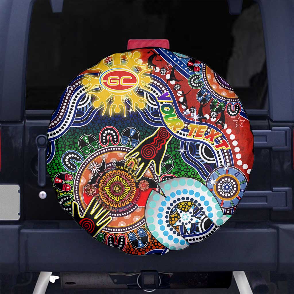 Custom NAIDOC Week 2024 Gold Coast Suns Spare Tire Cover Australia Aboriginal Dot Painting