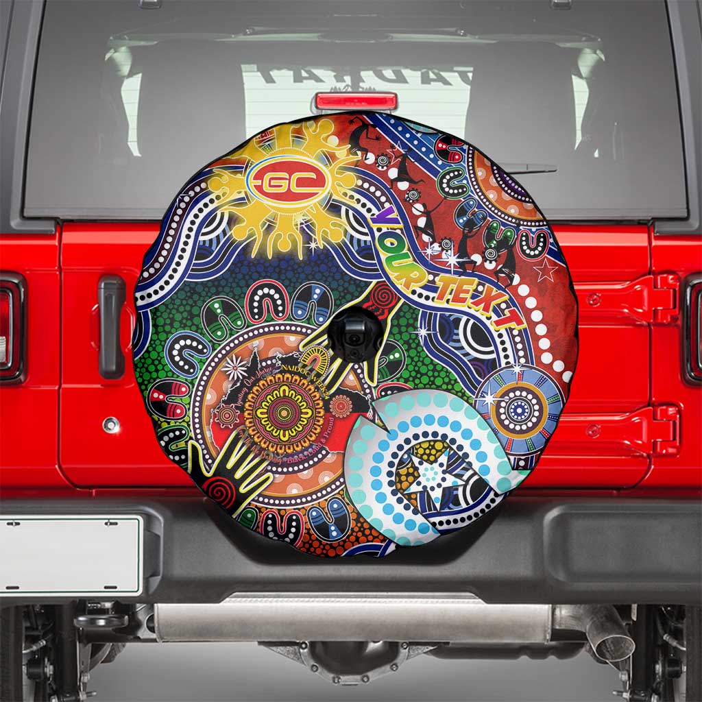 Custom NAIDOC Week 2024 Gold Coast Suns Spare Tire Cover Australia Aboriginal Dot Painting