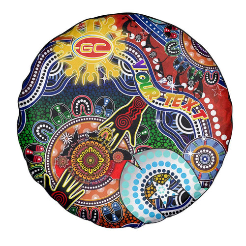 Custom NAIDOC Week 2024 Gold Coast Suns Spare Tire Cover Australia Aboriginal Dot Painting