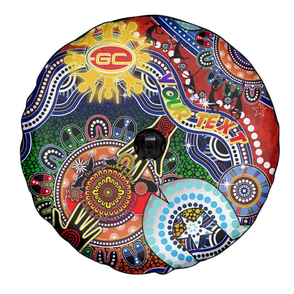 Custom NAIDOC Week 2024 Gold Coast Suns Spare Tire Cover Australia Aboriginal Dot Painting