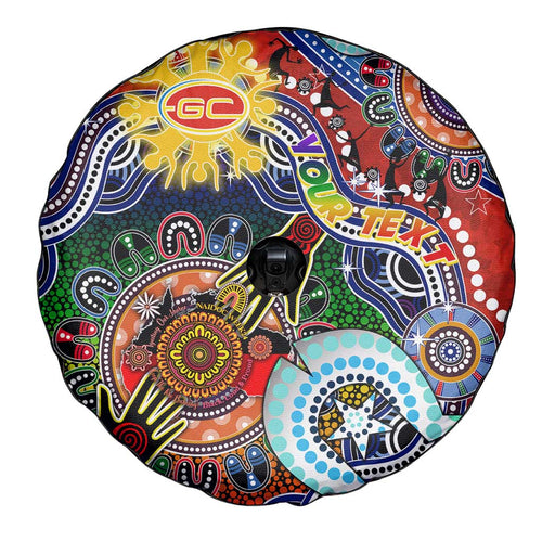 Custom NAIDOC Week 2024 Gold Coast Suns Spare Tire Cover Australia Aboriginal Dot Painting