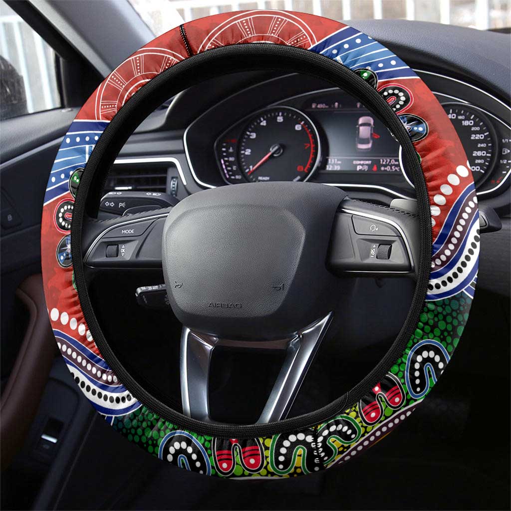 NAIDOC Week 2024 Gold Coast Suns Steering Wheel Cover Australia Aboriginal Dot Painting
