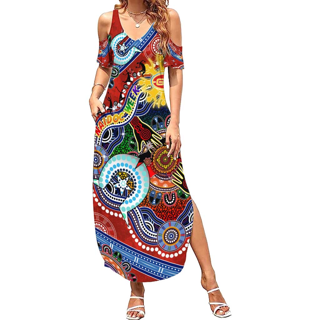 Custom NAIDOC Week 2024 Gold Coast Suns Summer Maxi Dress Australia Aboriginal Dot Painting