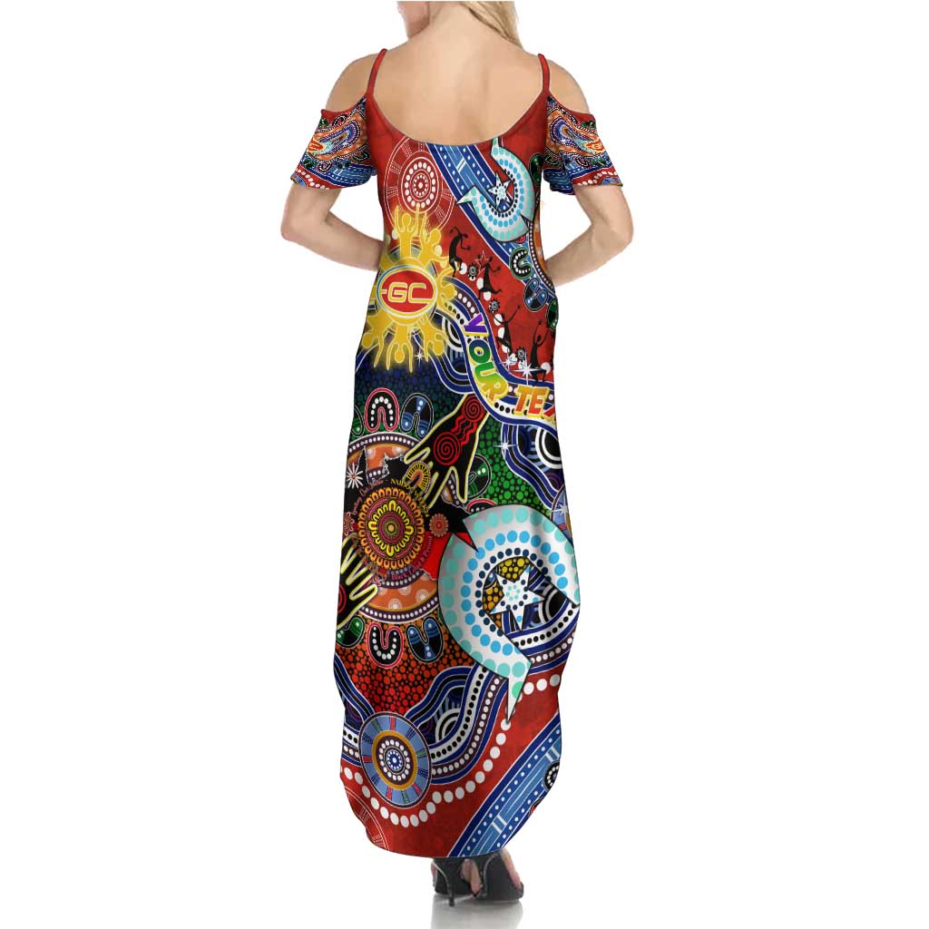 Custom NAIDOC Week 2024 Gold Coast Suns Summer Maxi Dress Australia Aboriginal Dot Painting