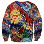 Custom NAIDOC Week 2024 Gold Coast Suns Sweatshirt Australia Aboriginal Dot Painting